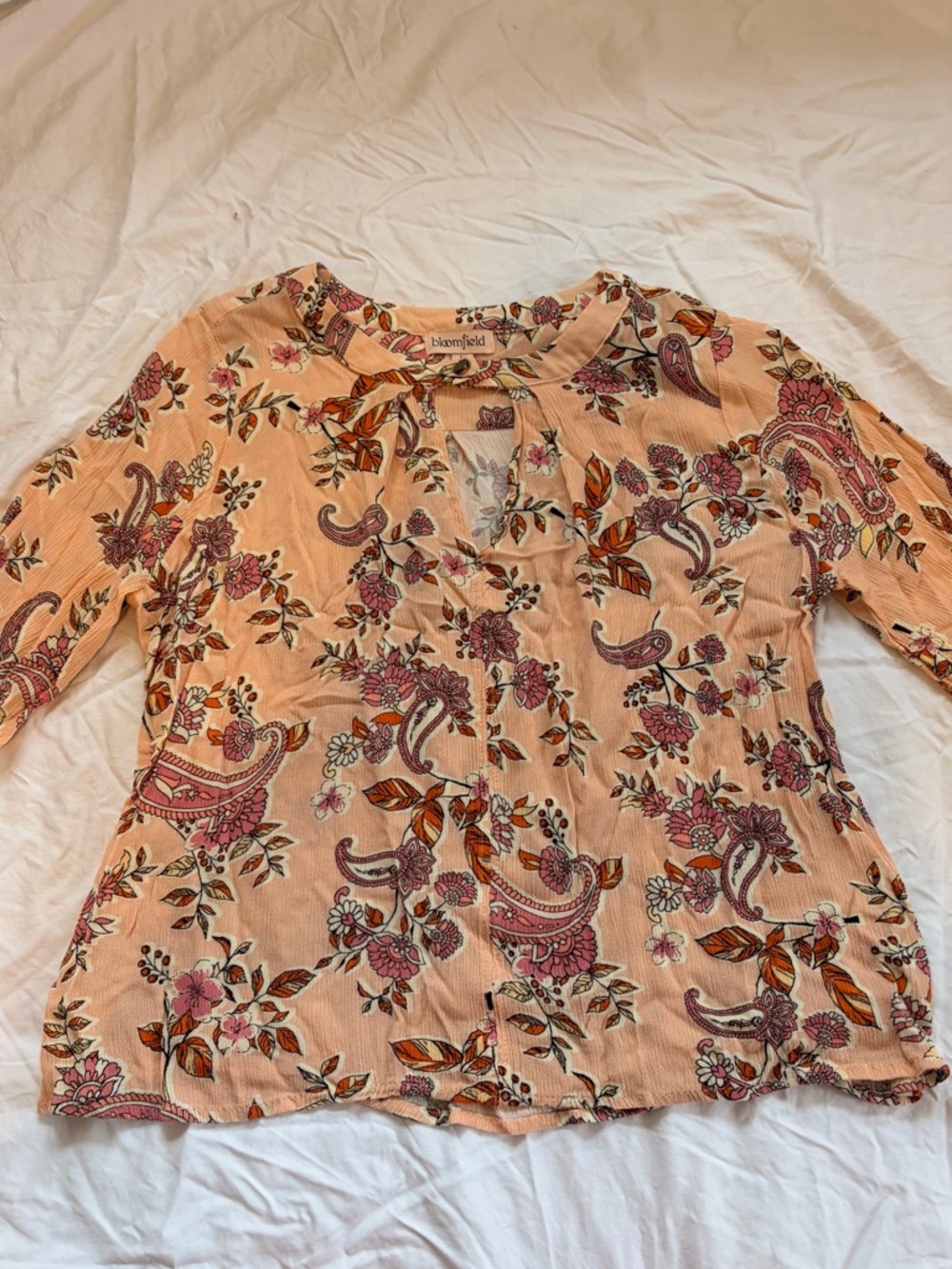 Bloomfield Peach Floral Blouse Top